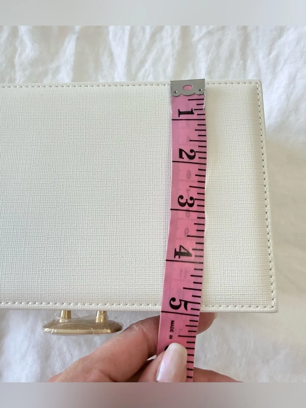Kendra Scott | White Faux Leather Mirrored Jewelry Box | Gray Velvet Lined